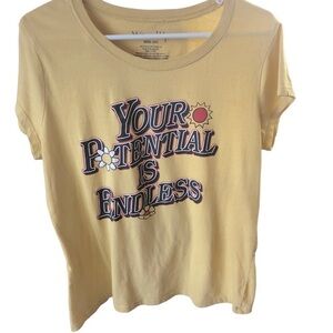 Wound Up Tee Women 3XL Yellow Front Graphic Your Potential is Endless